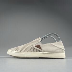 Olukai Pehuea Women’s Size 8 Beige Mesh Slip On Sneakers Casual Comfort Loafers